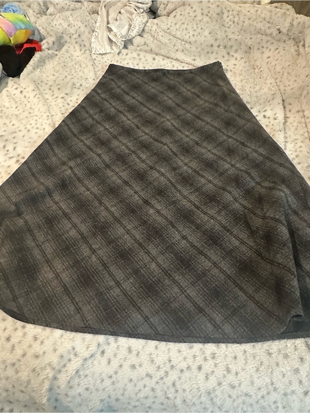 Eddie Bauer Charcoal Plaid A-Line Skirt
